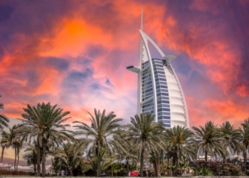 Dubai Burj Al Arab at sunset