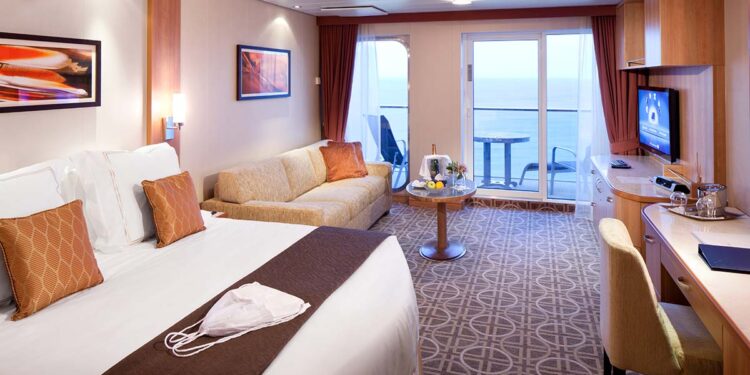A mini suite cabin on a cruise ship