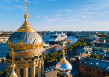 Azamara ship docked in St Petersburg, Russia