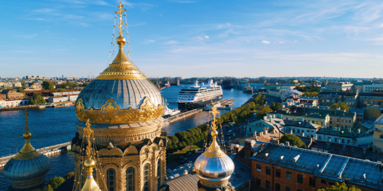 Azamara ship docked in St Petersburg, Russia