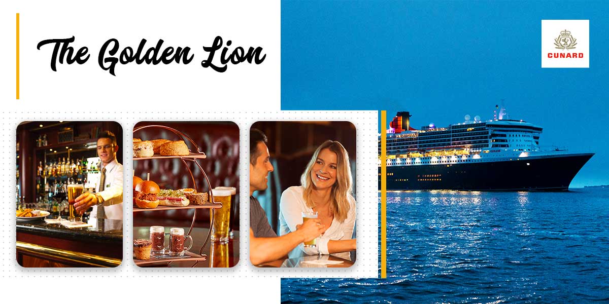 The Golden Lion Pub onboard Queen Mary 2