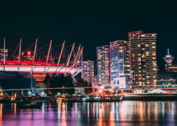 Vancouver skyline at night