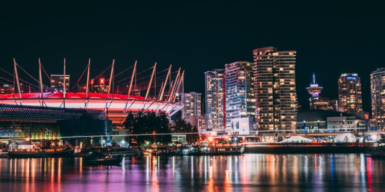 Vancouver skyline at night