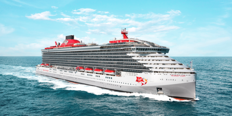 Virgin Voyages Scarlet Lady at sea