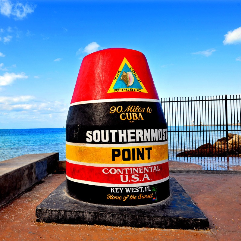 Buoy marking the Southernmost Point in Key West