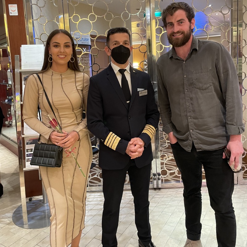 Captain Leo with Patrick and Leah on Celebrity Eclipse