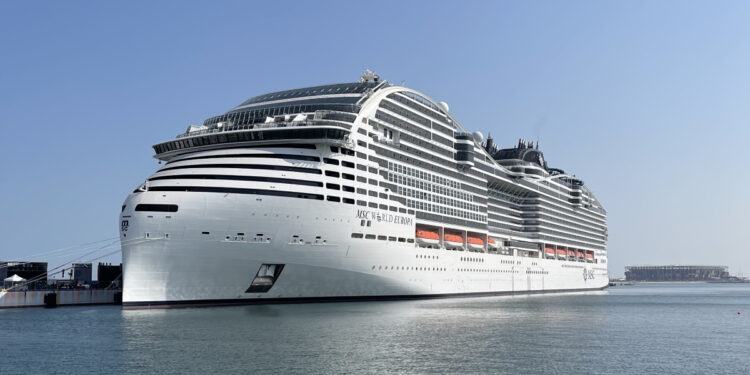 MSC World Europa docked in Doha, Qatar