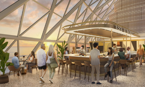 Rye & Bean debuts in AquaDome on Icon of the Seas to serve up a range of cups of joe and coffee-infused cocktails. The cozy morning hangout with ocean views turns into a buzzing late-night bar as deck-defying entertainment takes the stage in the signature AquaTheater.