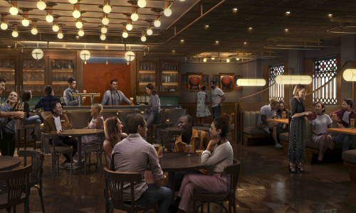 Icon of the Seas’ Point & Feather, the neighborhood English pub on Royal Promenade, has a new open layout, games – and tournaments – of darts and sips joining the signature lineup of pints. At the center of it all is the live guitarist that brings the spot’s popular experience to life tune after tune.