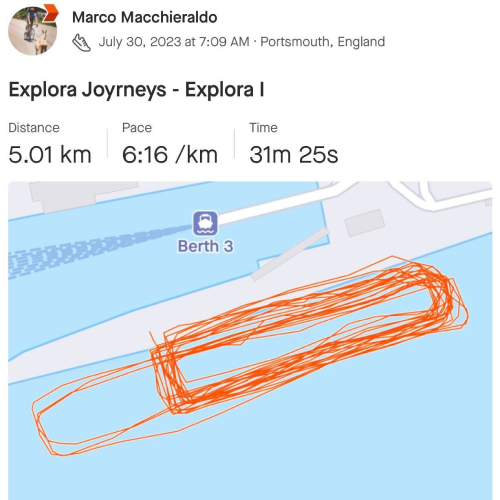 Strava map from a run on Explora I