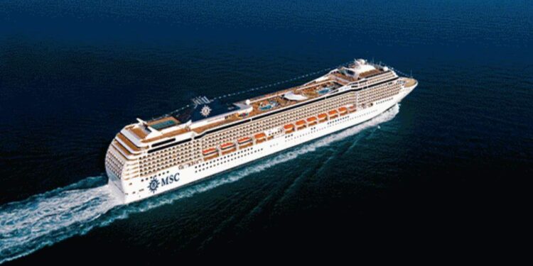 MSC Cruises MSC Music ship sailing at sea.