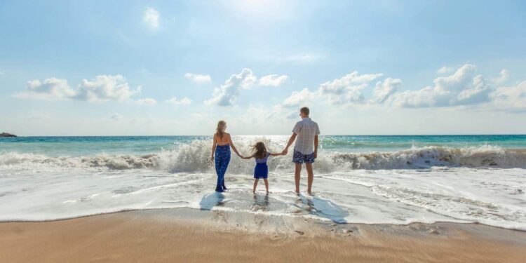 Family enjoying a day at the beach