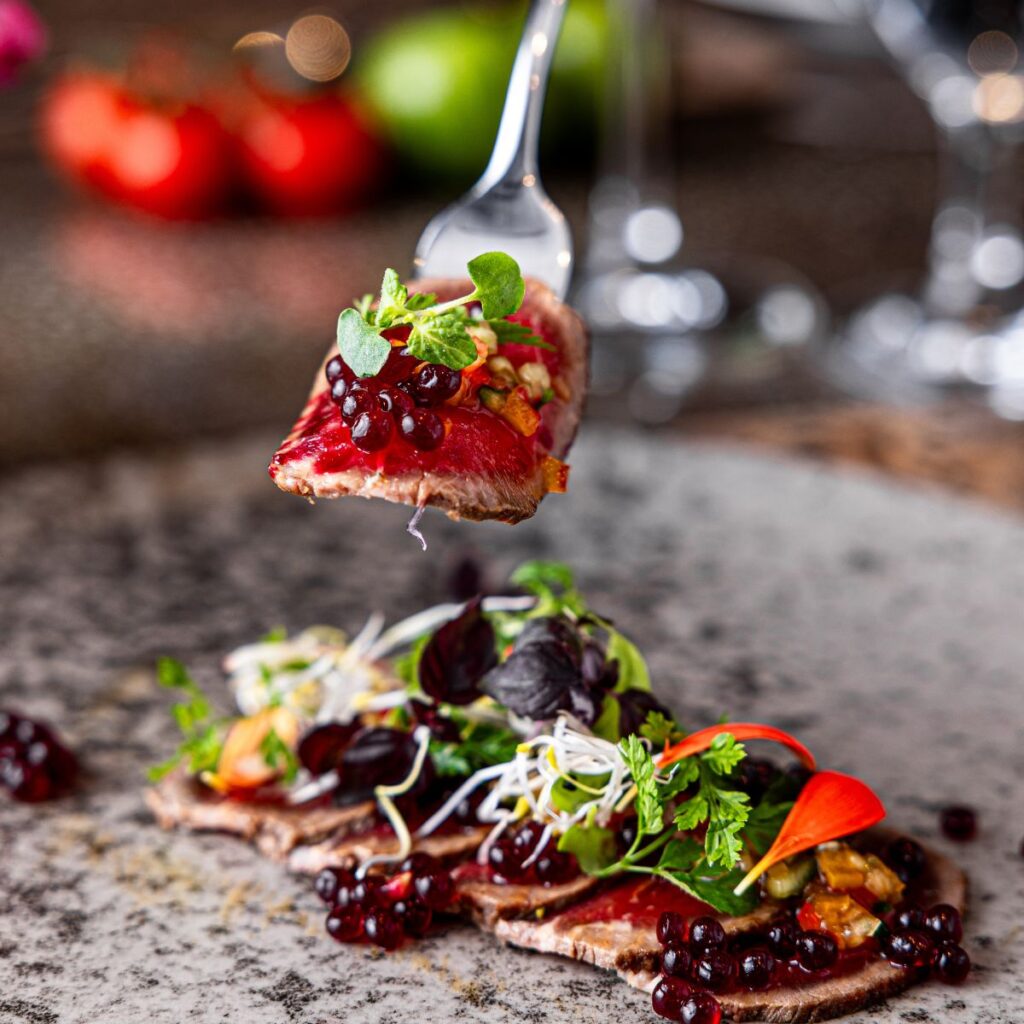 Asian Marinated Beef onboard AmaMagna