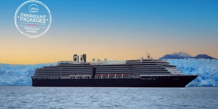 Oosterdam sailing past a glacier in South America