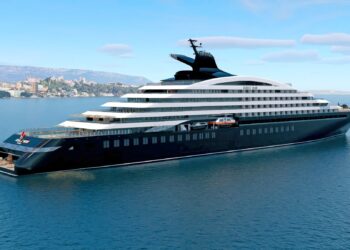 Scenic Ikon luxury expedition yacht sailing with helicopter