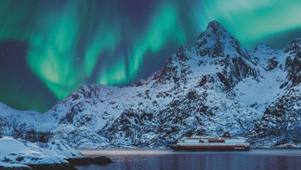 MS Richard With and the Northern Lights, Norway