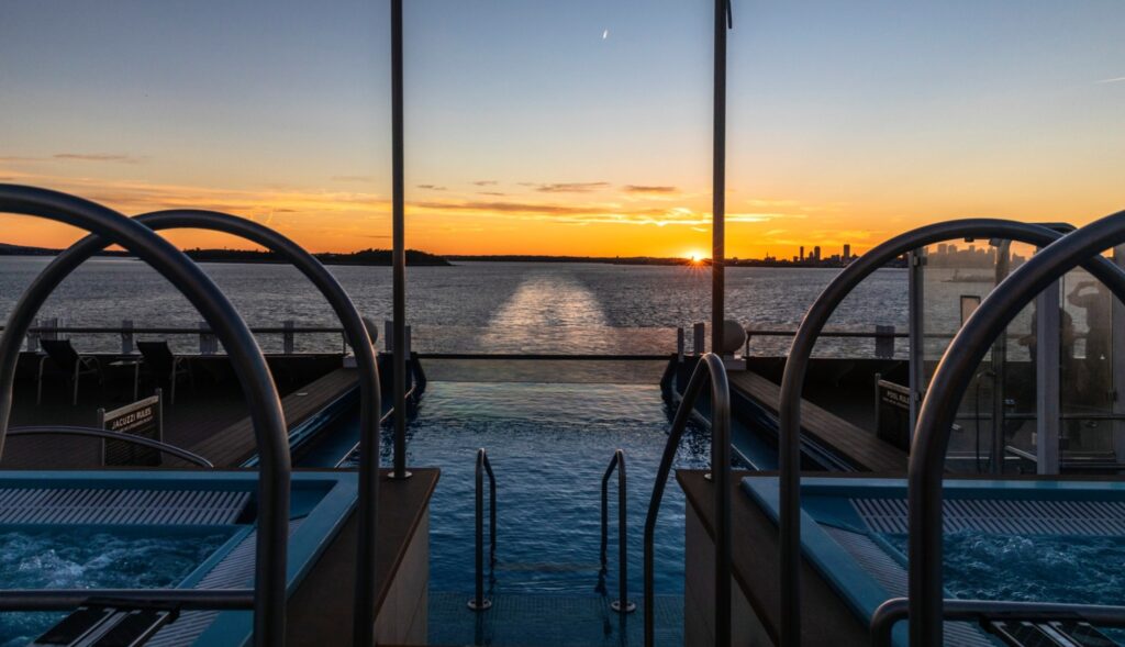 Guests relaxing onboard an HX Expeditions expedition ship