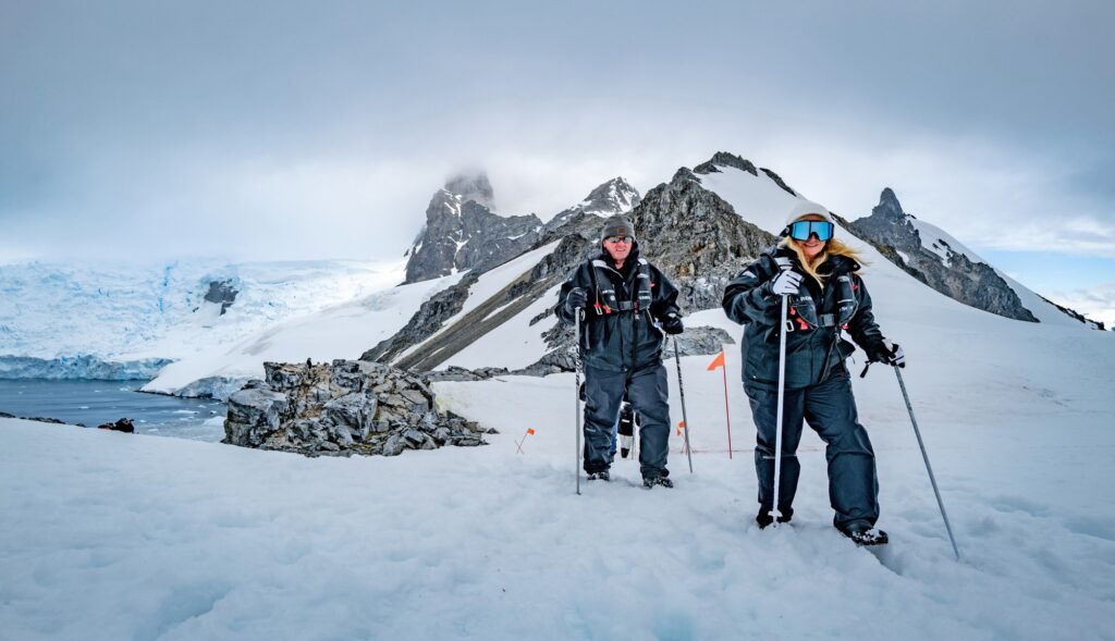 Antarctic midnight sun during December expedition cruise