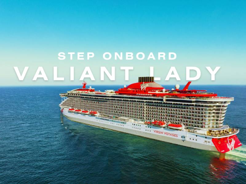 Virgin Voyages Valiant Lady sailing in the Caribbean