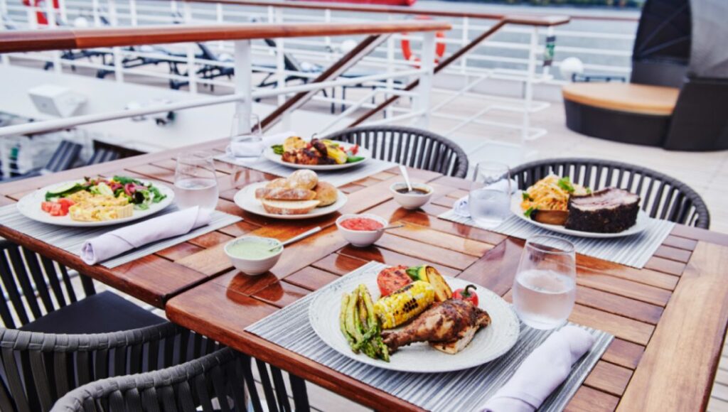 Grilled dishes served at Star Grill on Windstar Star Breeze