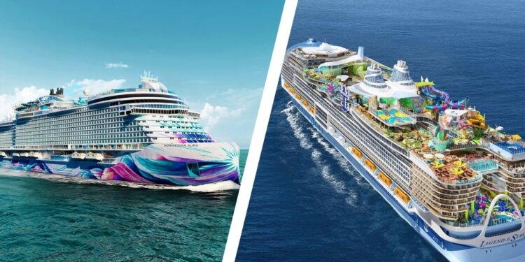 Norwegian Aura vs Legend of the Seas cruise ship comparison banner