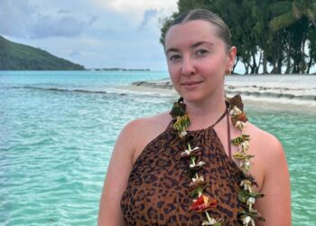 Caitlin in French Polynesia during Windstar Dreams of Tahiti sailing