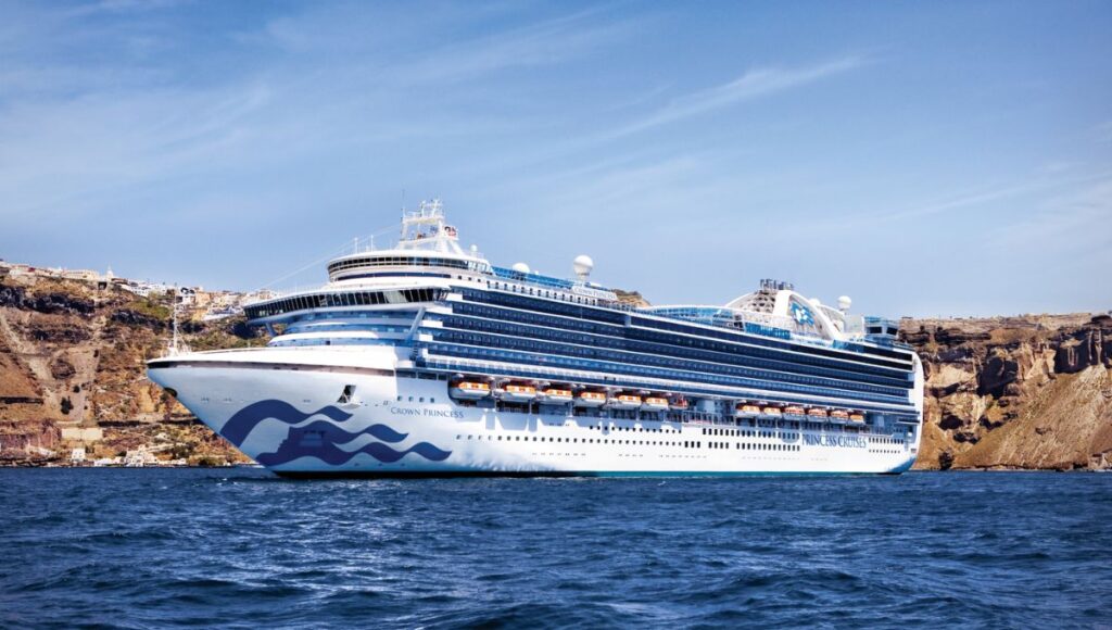 Crown Princess cruise ship sailing in the Caribbean with Princess Cruises
