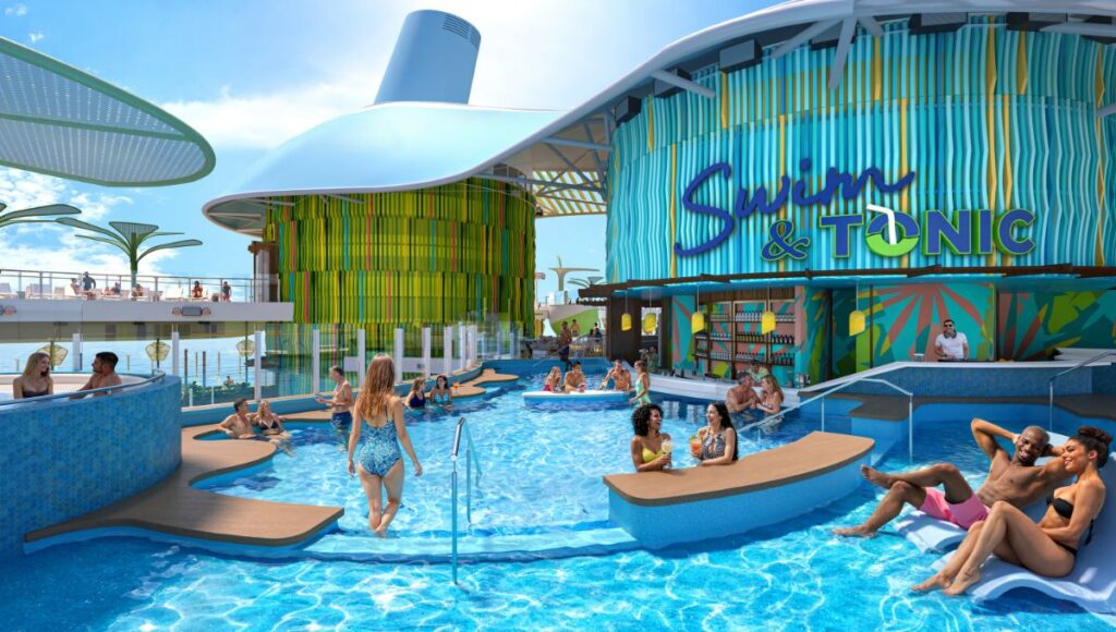 The Hideaway adults only pool with swim up bar on Hero of the Seas