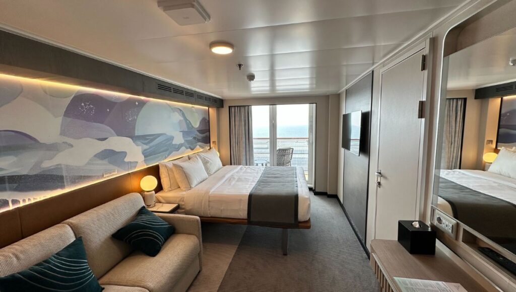 Norwegian Luna balcony cabin with modern design and private outdoor space