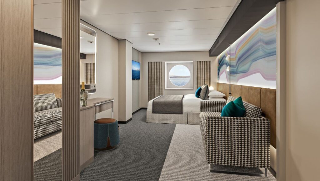 Norwegian Luna ocean view cabin with stylish interior and sea views