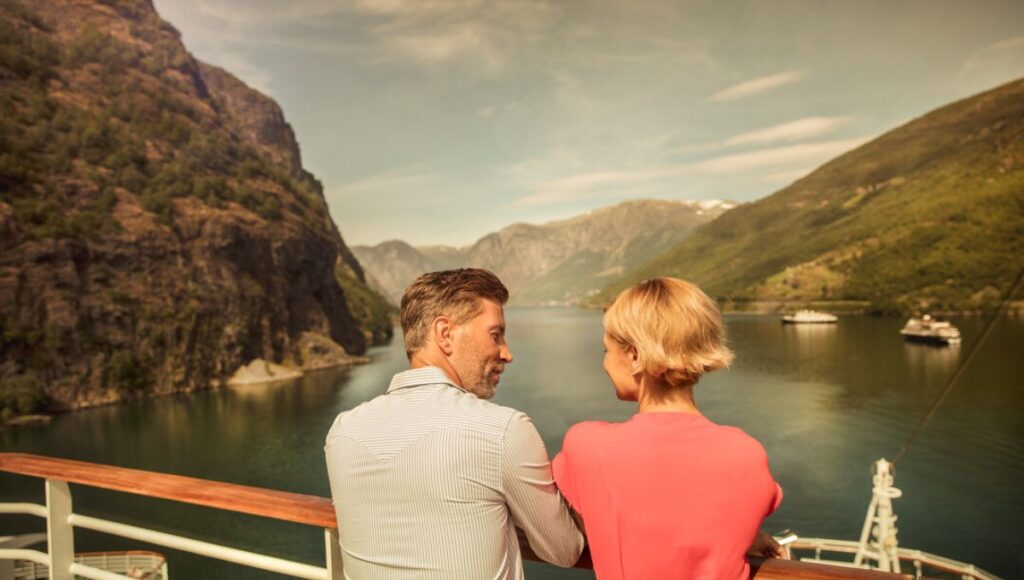 scenic fjord views from balcony on adult only cruise