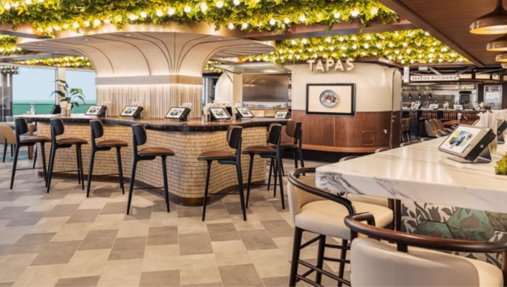 Indulge Food Hall on Norwegian Luna offering a variety of global dining options