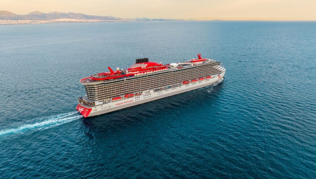 Virgin Voyages cruise ship at sea adults only cruise line