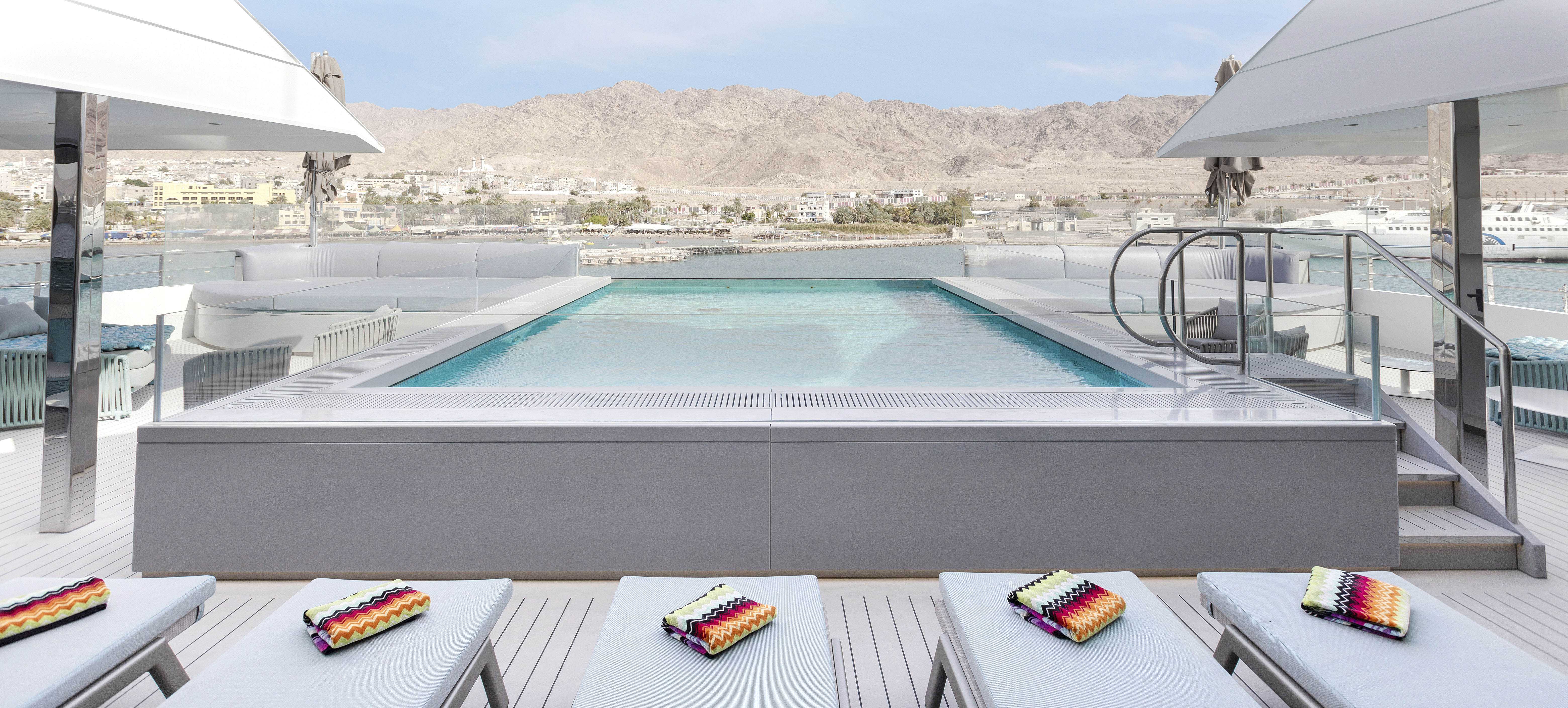 Head to the pool deck for a relaxing dip