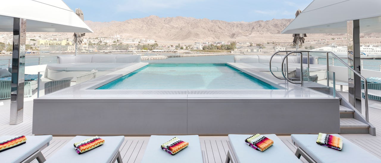 Head to the pool deck for a relaxing dip