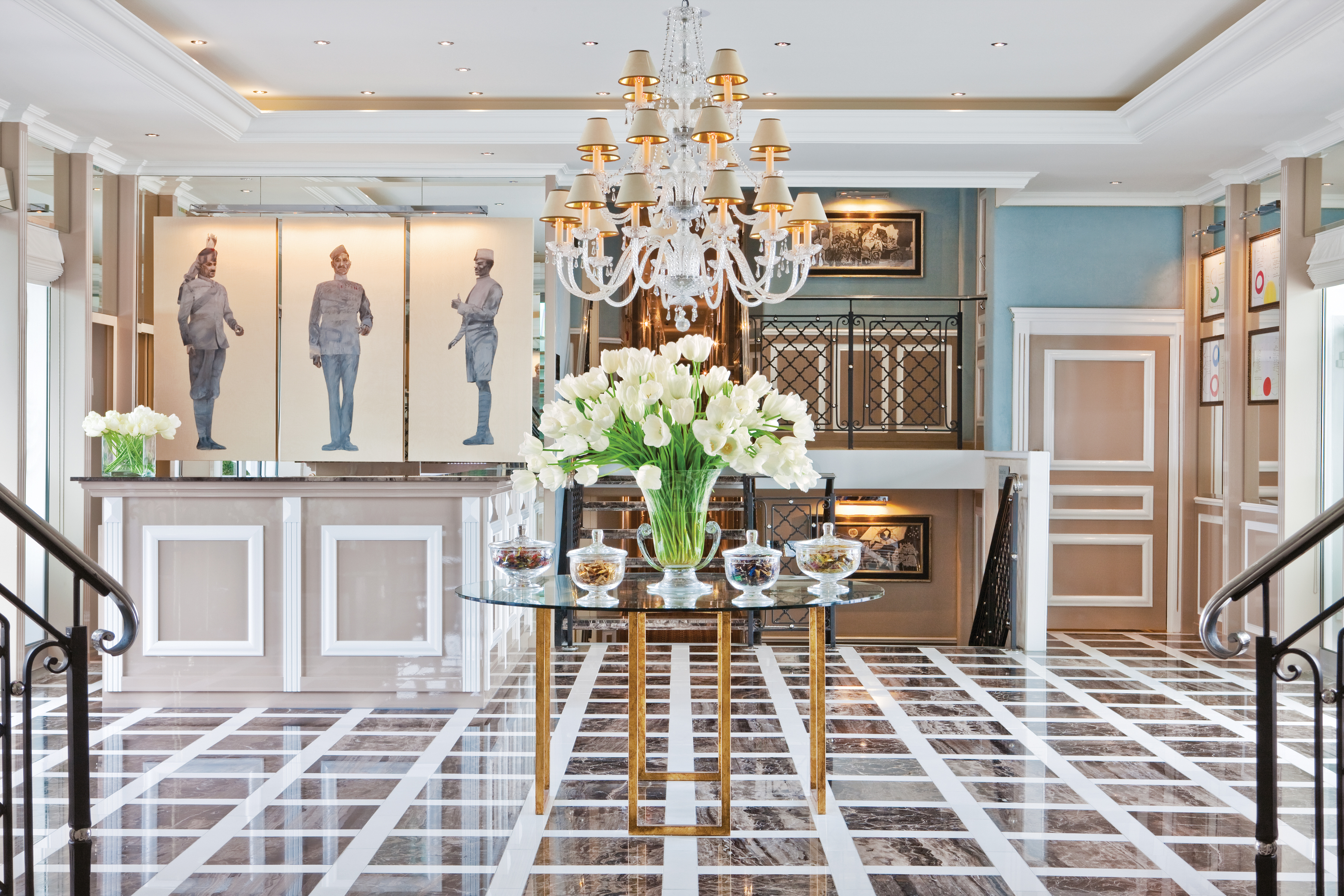 You are welcomed aboard through an impressive lobby