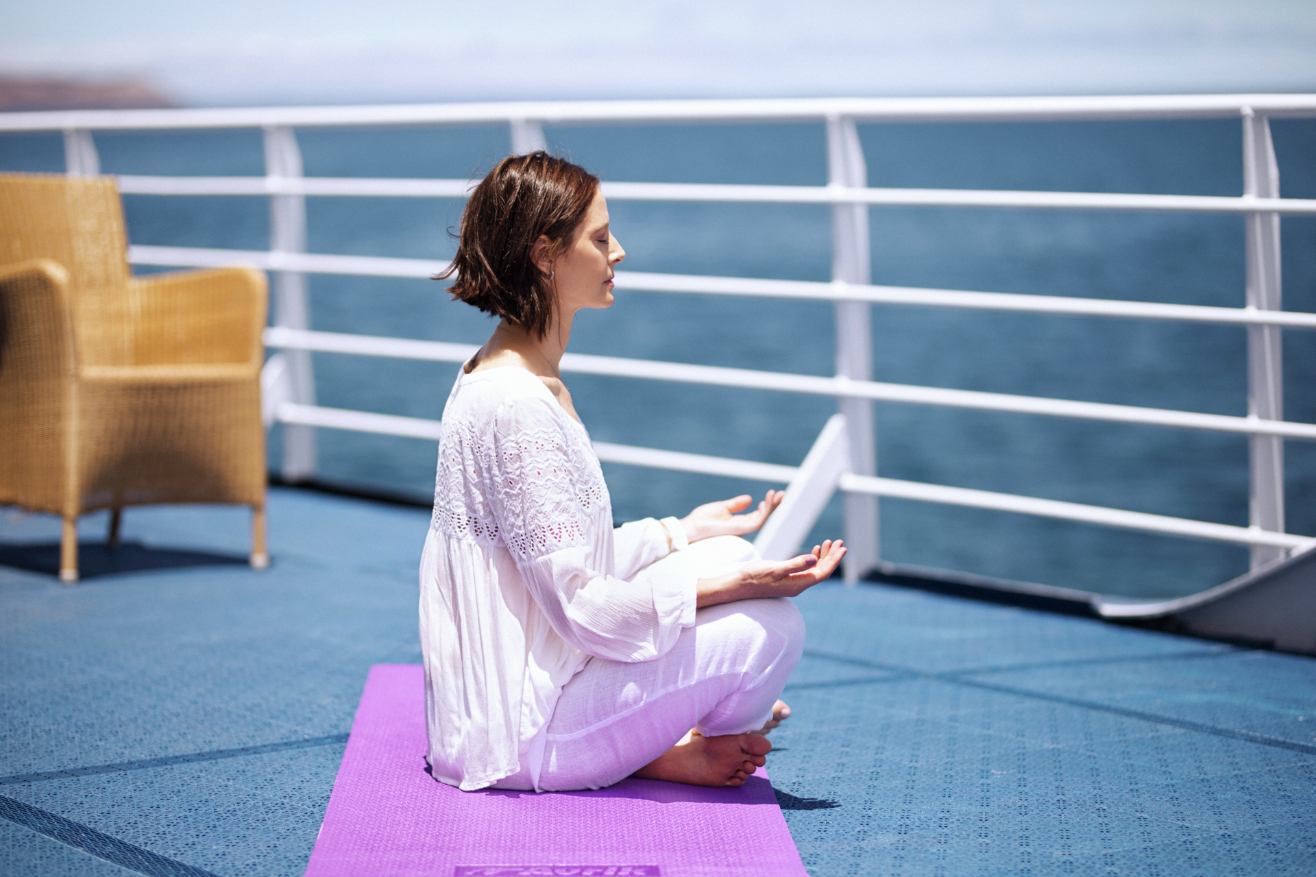 The fitness centre is equipped with yoga mats, set of weights, treadmills, and two exercise bikes