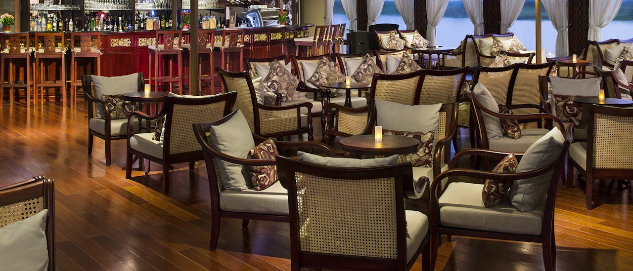 Enjoy a drink in the Saigon lounge