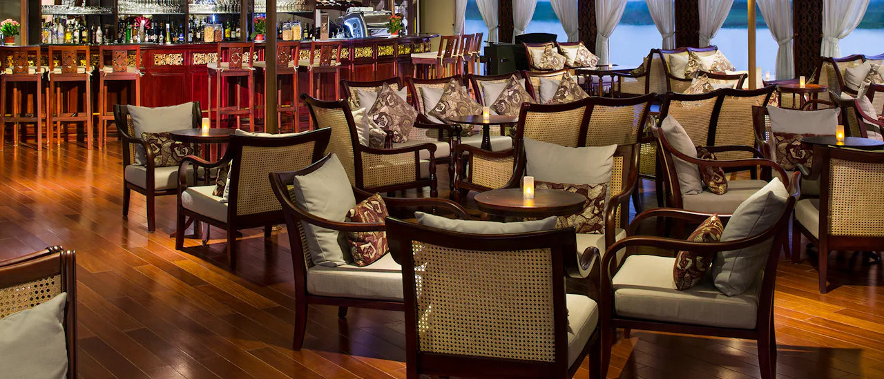 Enjoy a drink in the Saigon lounge