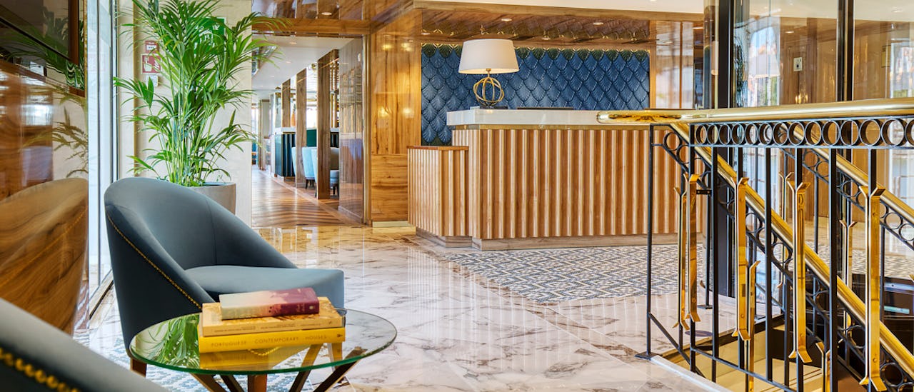 You are welcomed aboard through an beautiful lobby