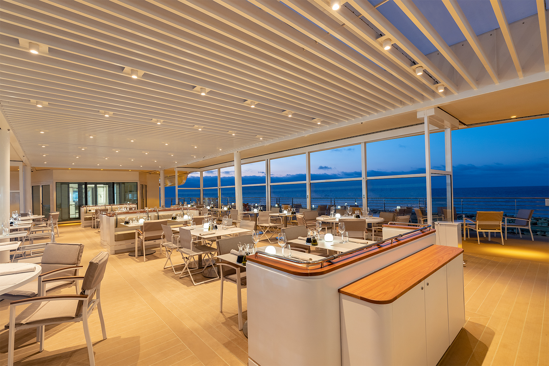 The Grill features lava stone cooking at its finest.
