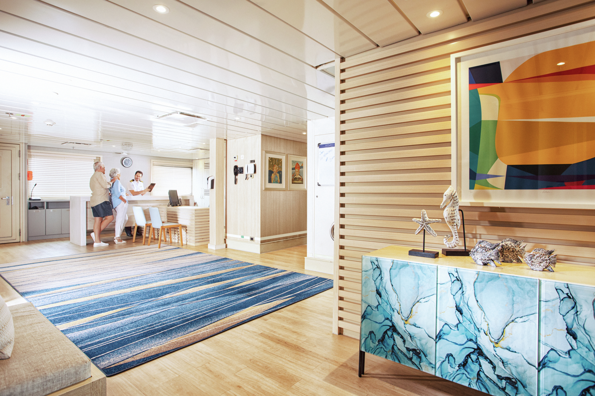 The reception - here you will find daily programme and other valuable information on the expedition experience