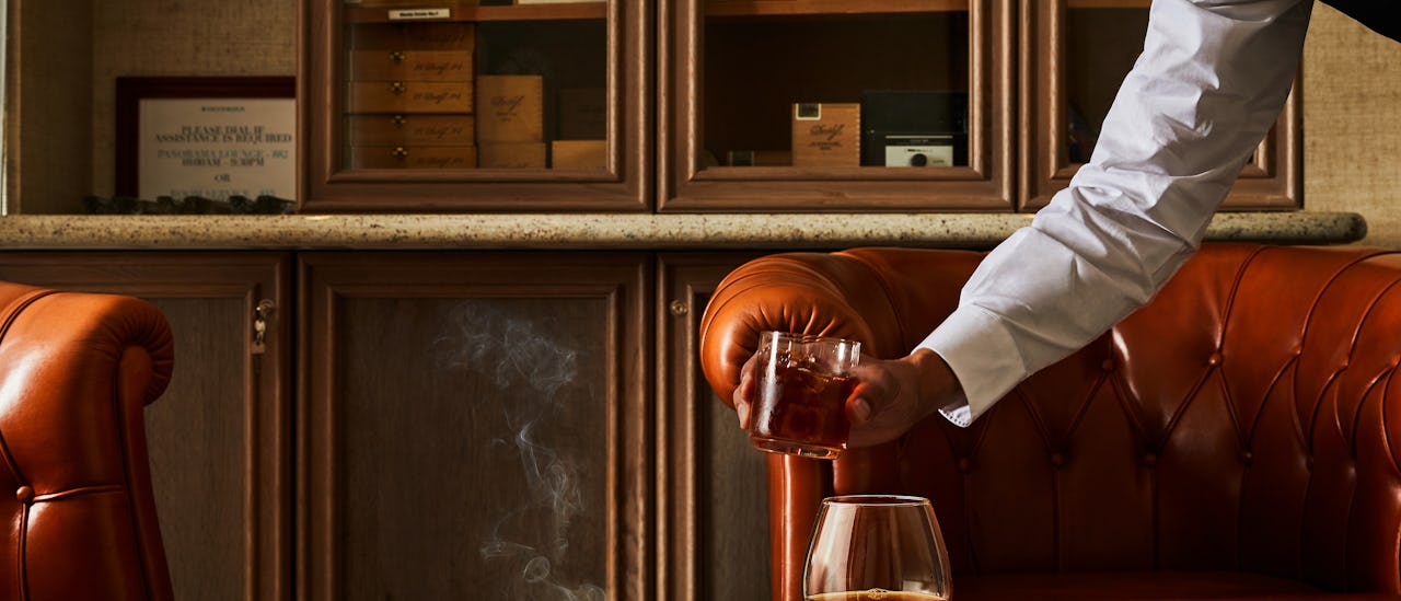 Connoisseur’s Corner offers exceptional cognacs and a premium selection of cigars to purchase