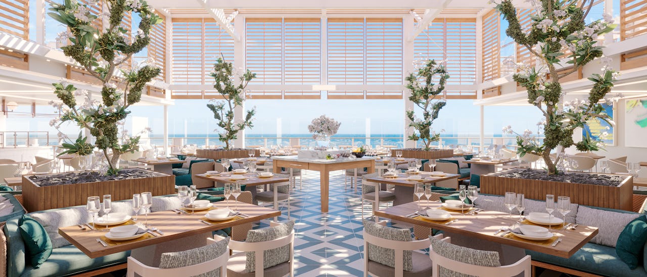 The Marquee is an alfresco dining venue that incorporates The Grill ("hot rocks" BBQ food) and Spaccanapoli (pizzeria)