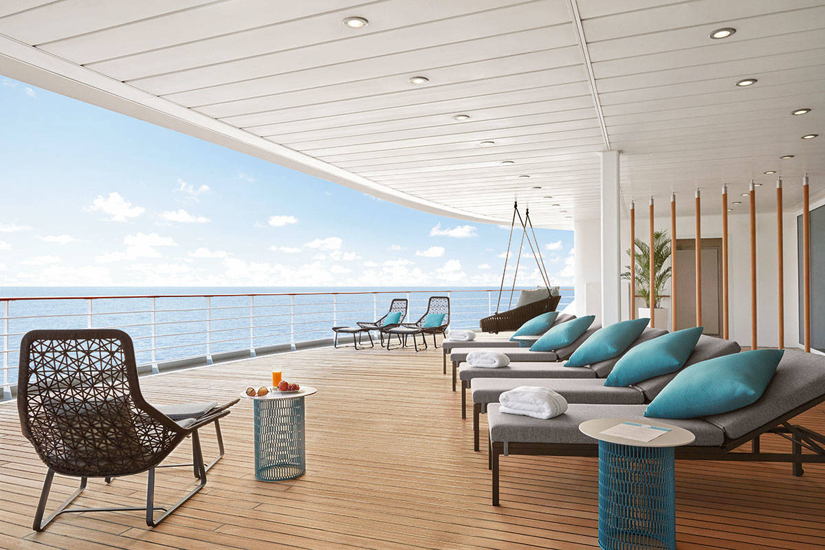 Relaxation area with loungers