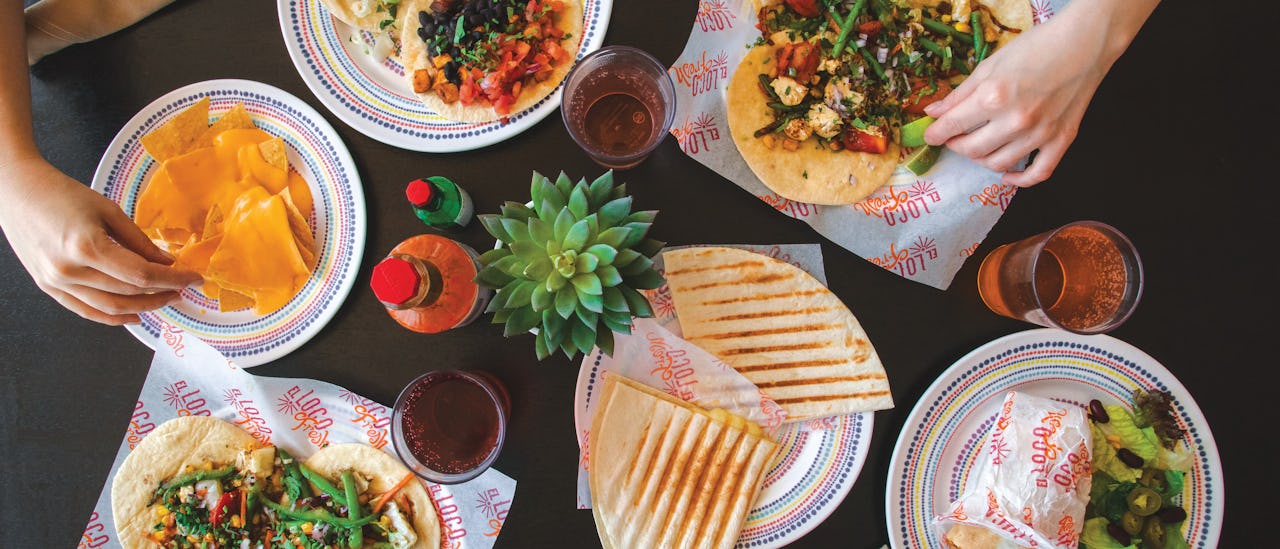 Grab a table outdoors at El Loco Fresh or take your food to go