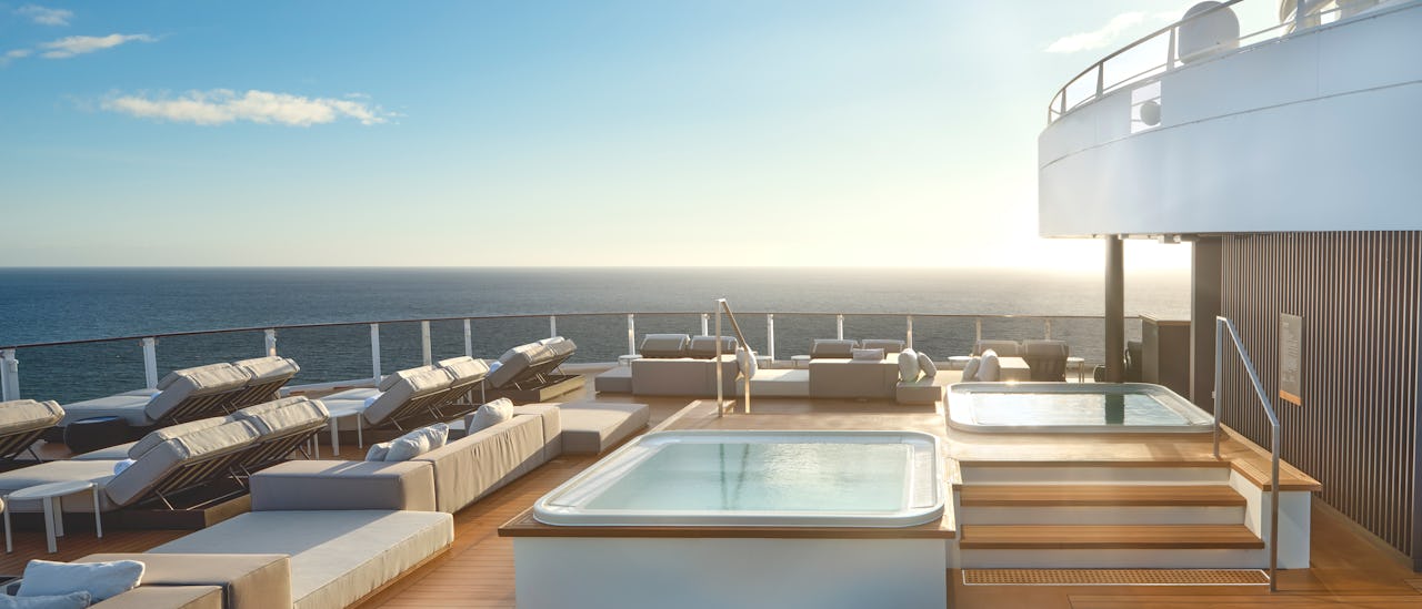 The Haven Hot Tub deck