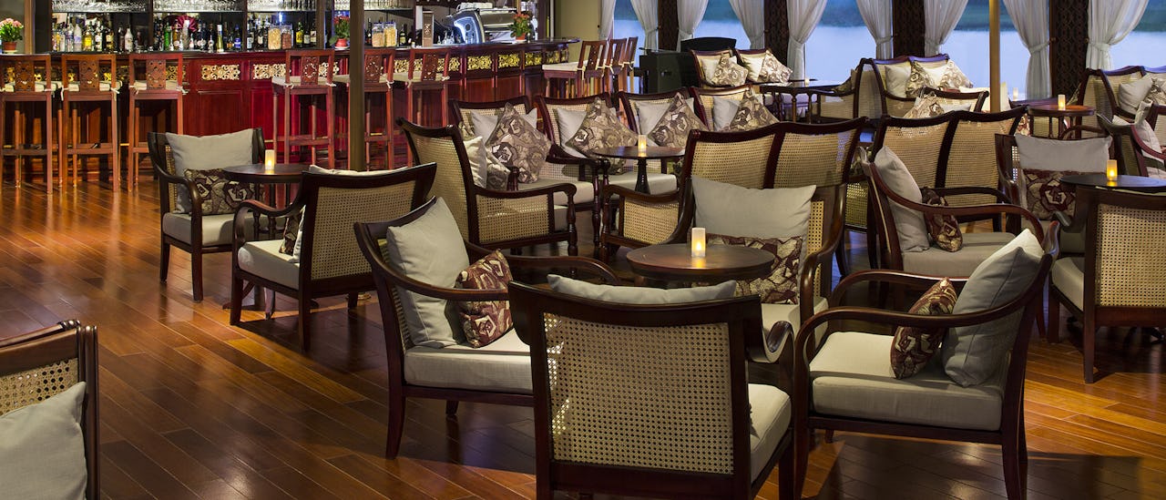 Enjoy a drink in the Saigon lounge