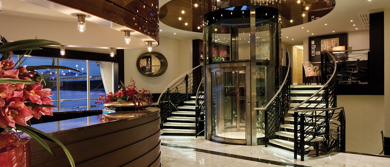 The inviting reception area welcome you aboard