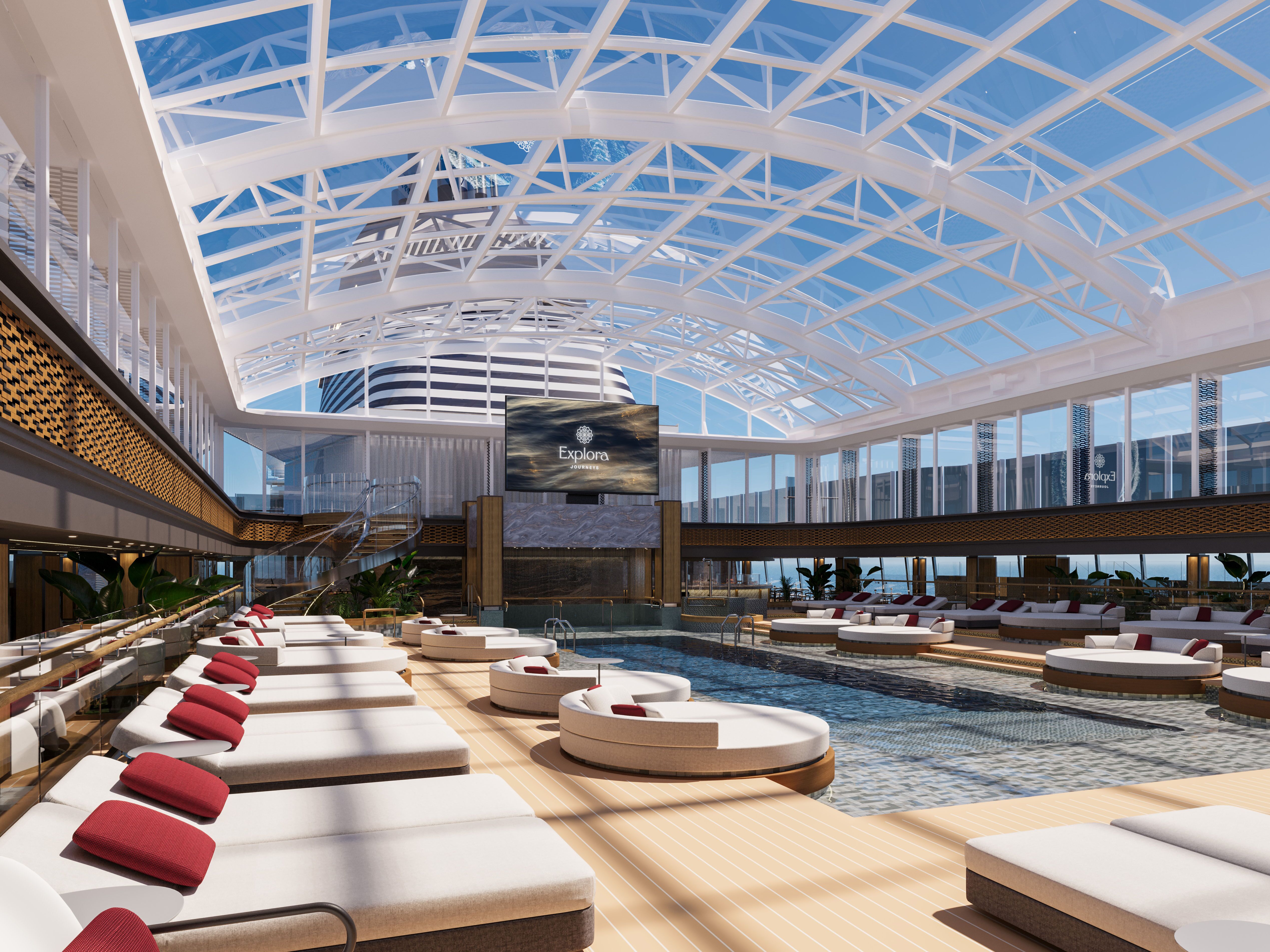 The Conservatory reveals a calm and spacious expression of the all-weather pool and lounge